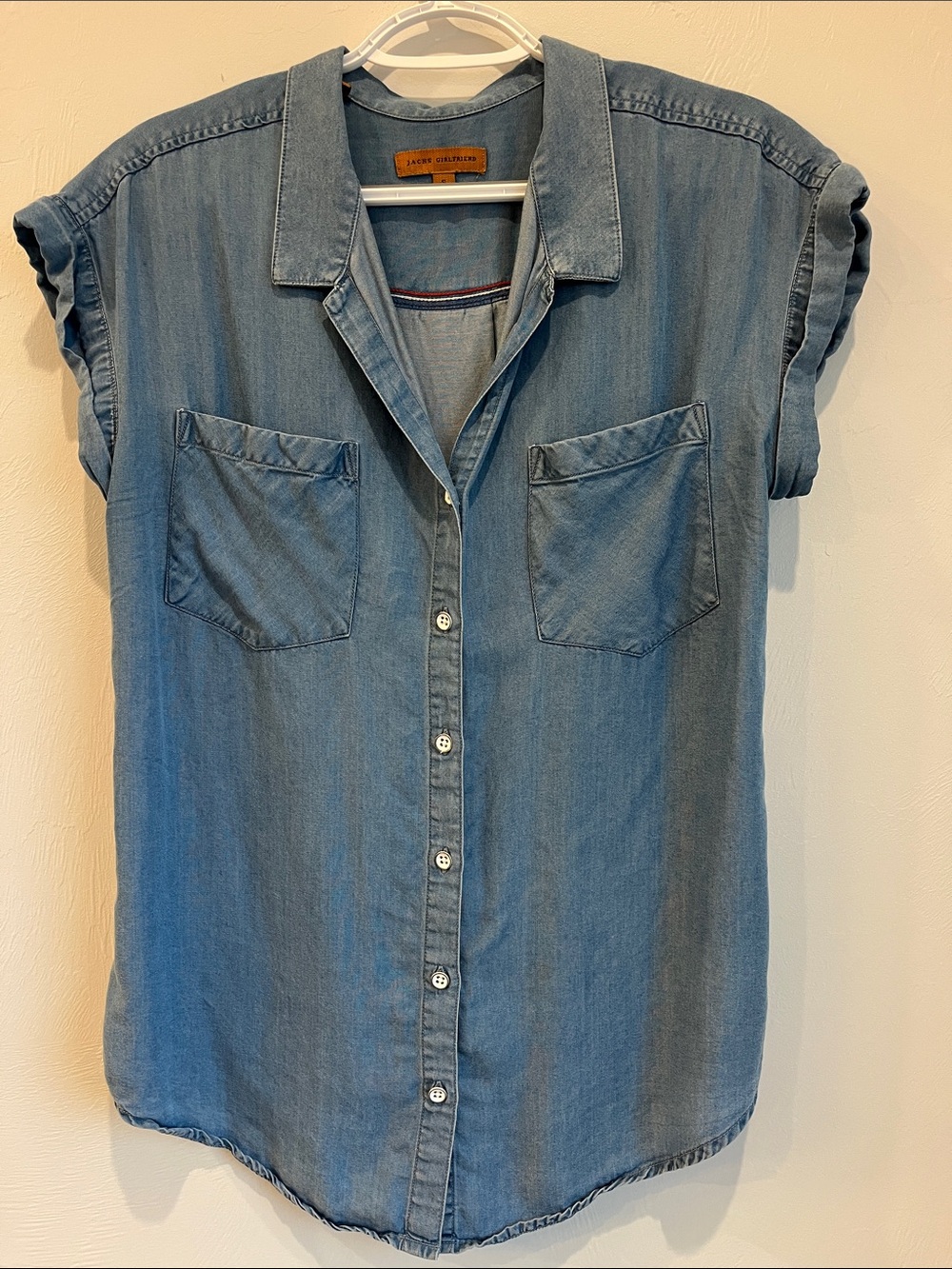 Denim button down shirt S